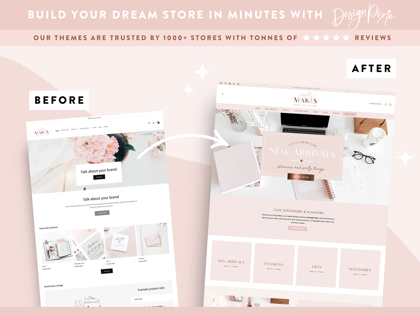 Rose Gold Pink Shopify Theme
