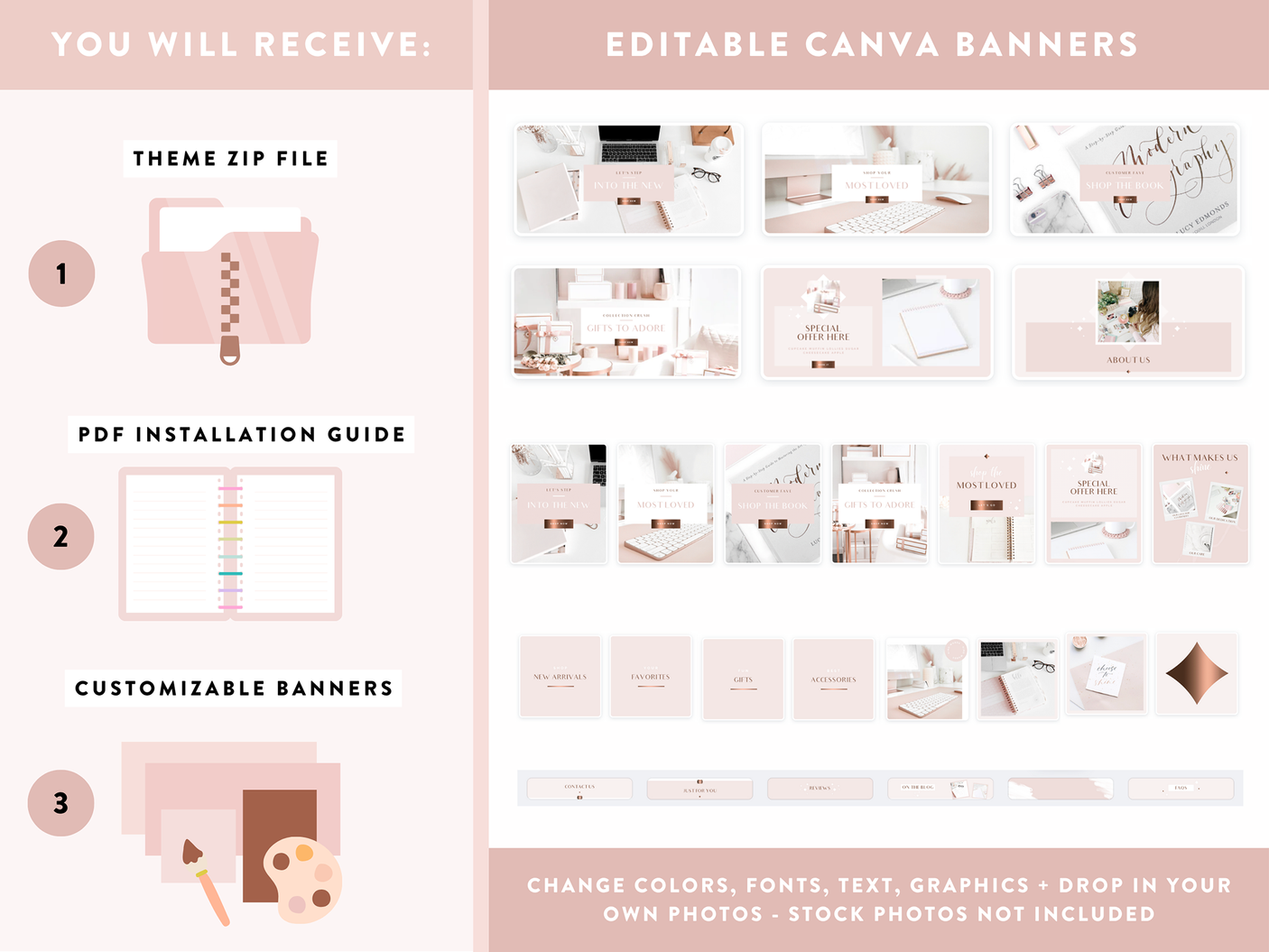 Rose Gold Pink Shopify Theme