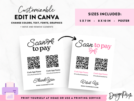 Pretty Scan To Pay Sign Template