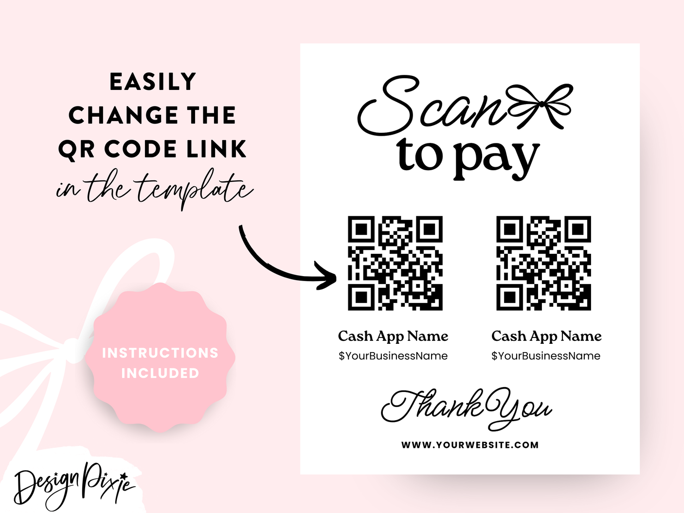 Pretty Scan To Pay Sign Template