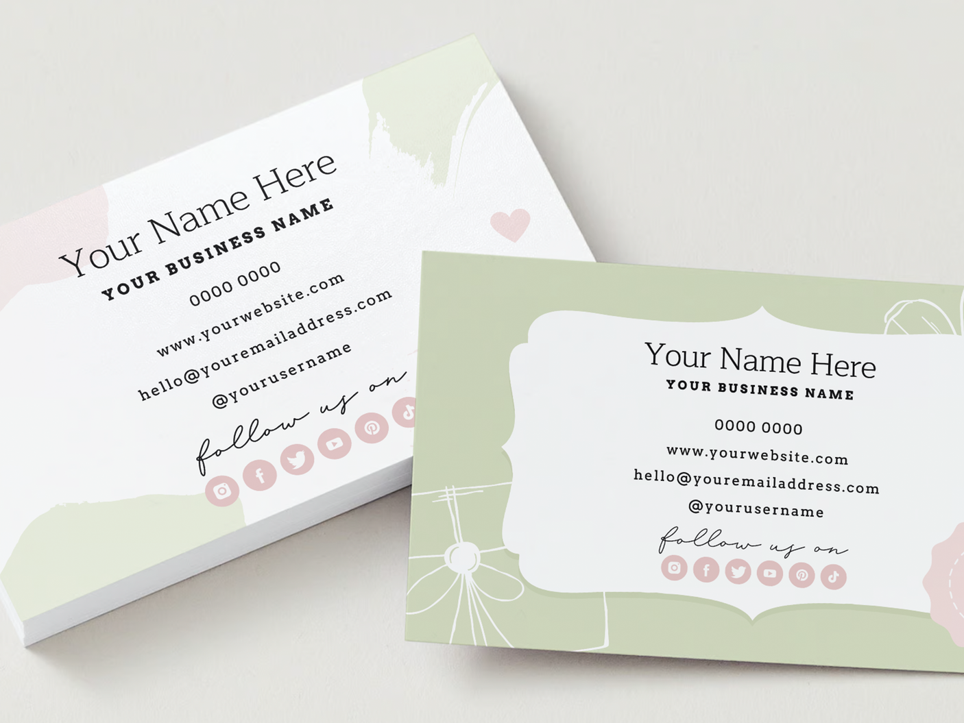 Business Card Template - Pavlova & Parties - Design Pixie