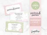 Business Card Template - Pavlova & Parties - Design Pixie