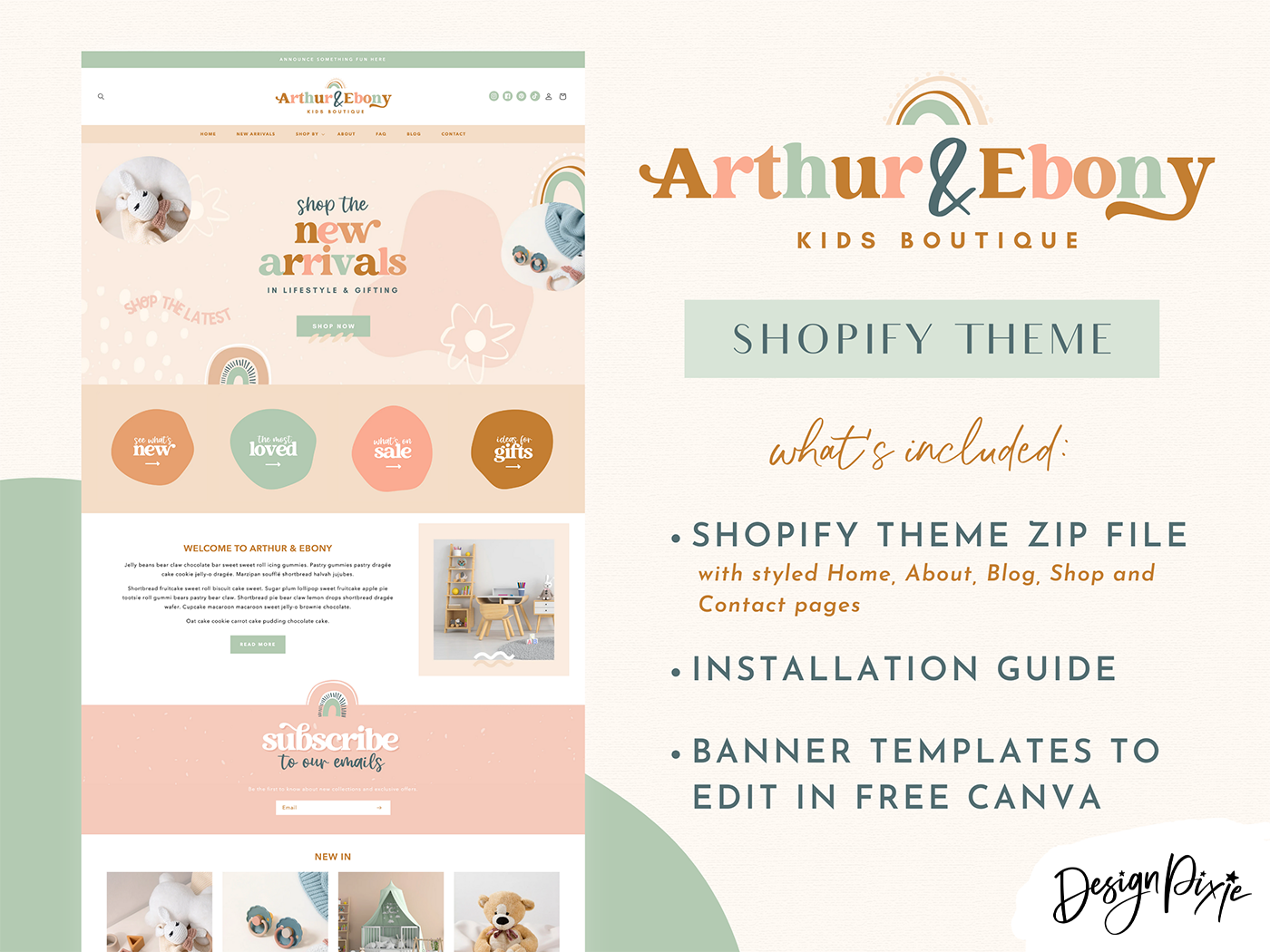 Arthur & Ebony Shopify Theme - Design Pixie