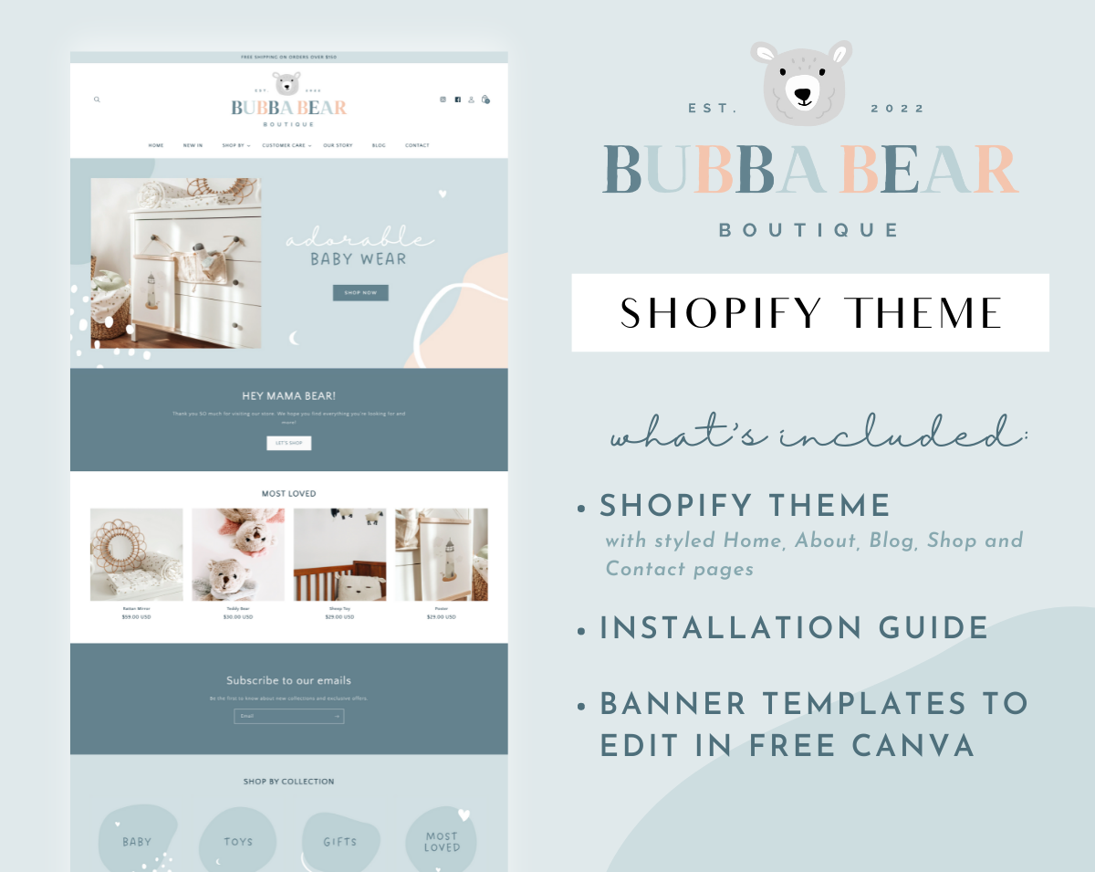 Bubba Bear Shopify Theme - Design Pixie