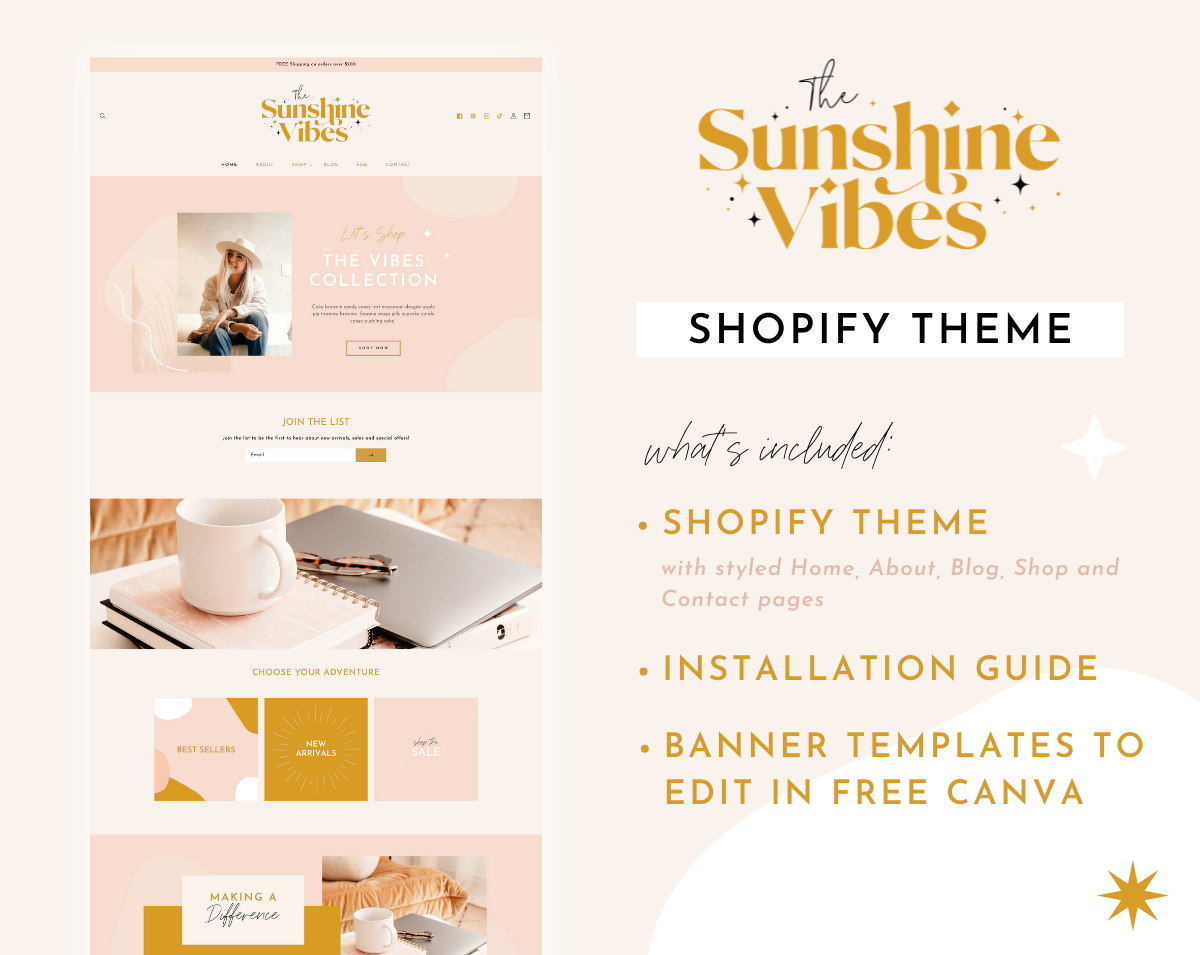 Sunshine Vibes Shopify Theme - Design Pixie