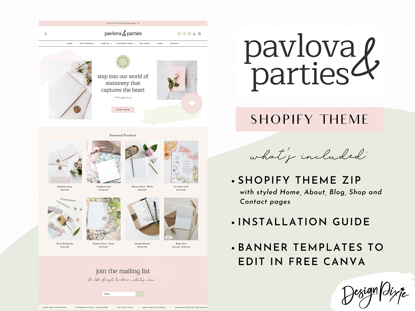 Pavlova And Parties Shopify Theme - Design Pixie