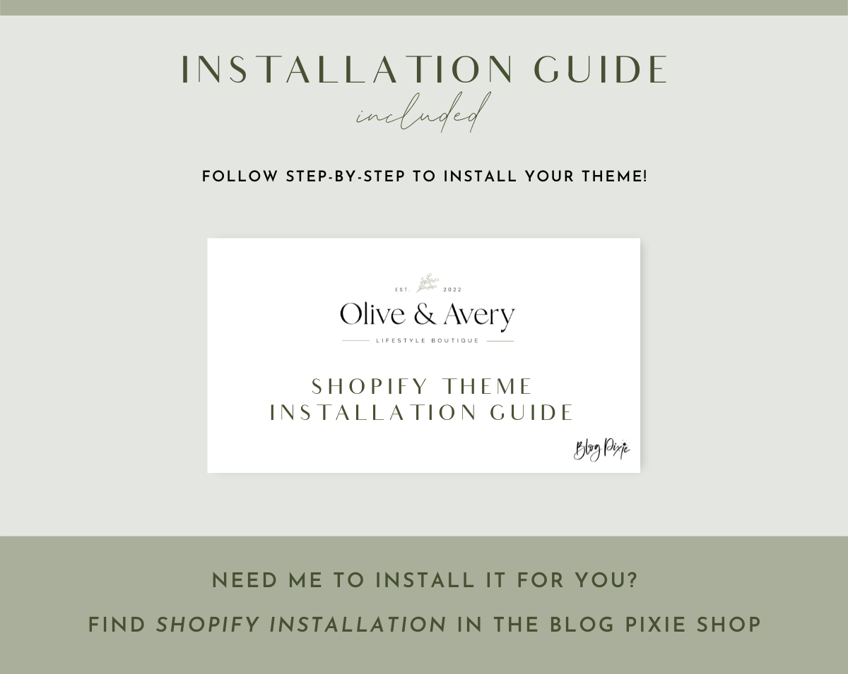 Olive And Avery Shopify Theme - Design Pixie