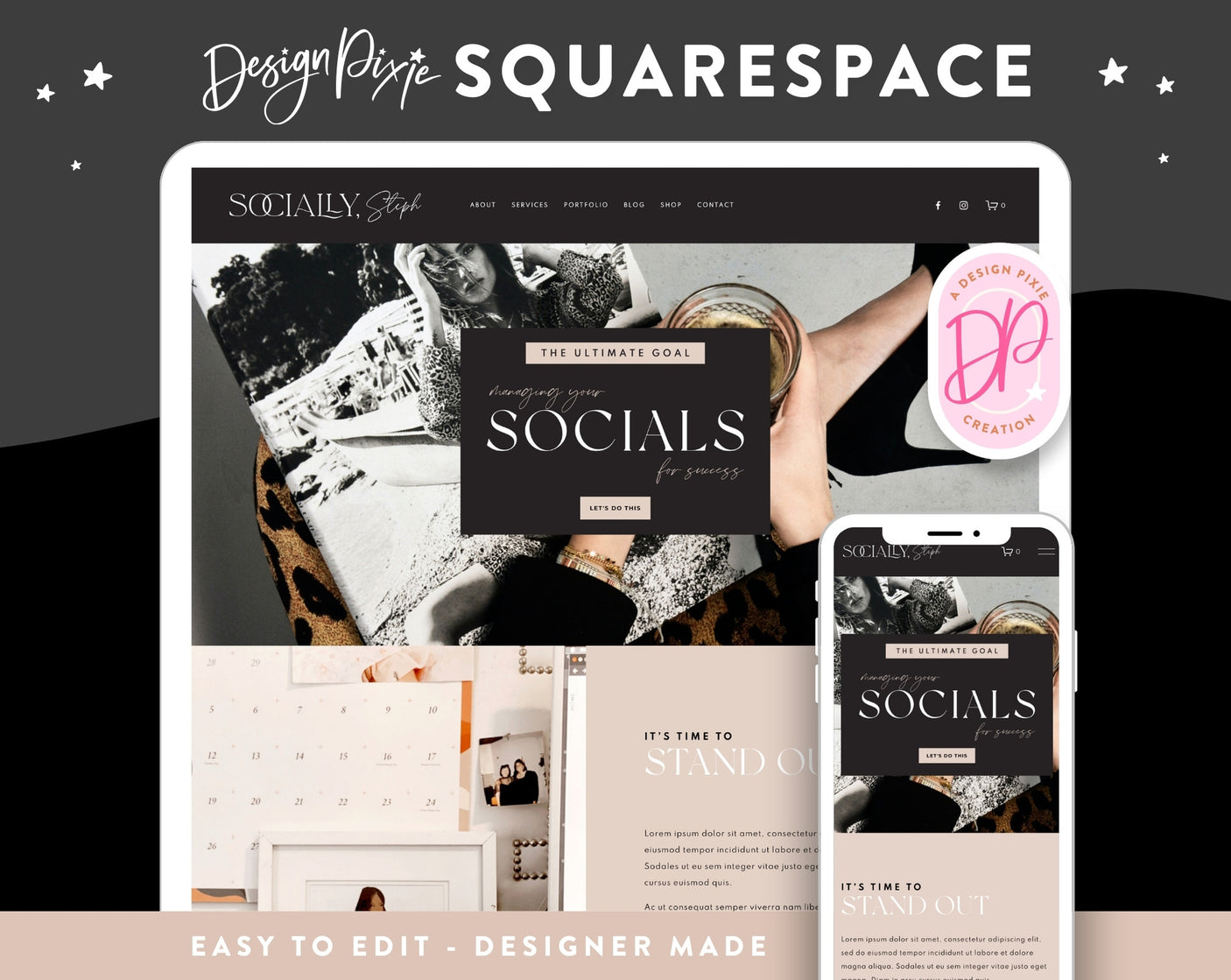 Socially Steph Squarespace Template