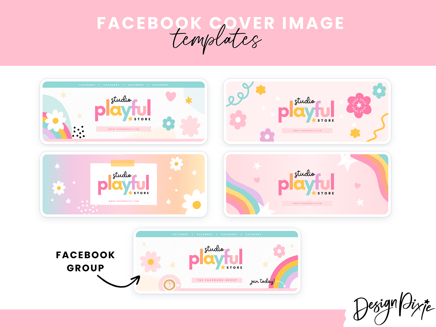 Rainbow Social Media Banner Templates - Design Pixie