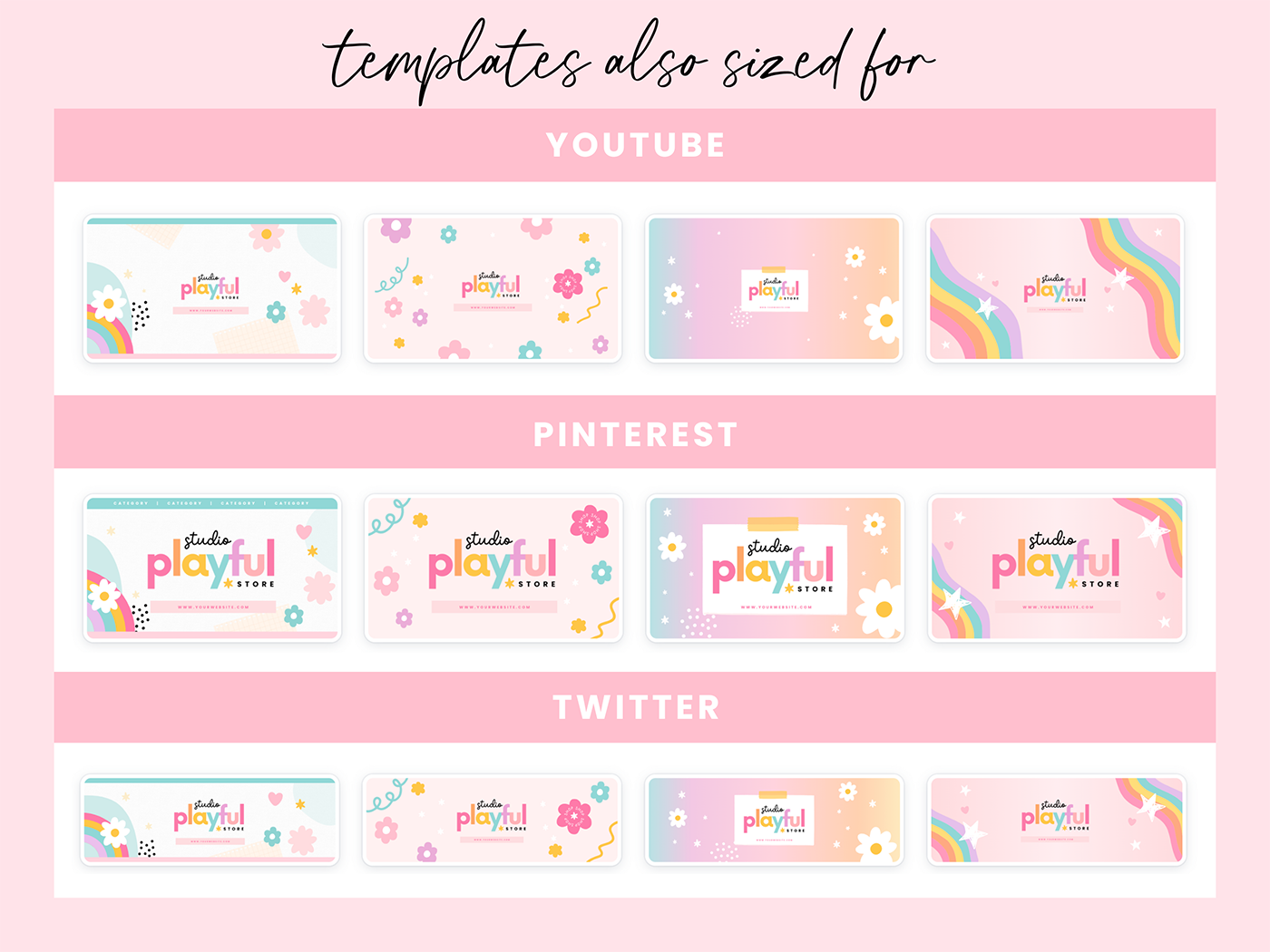 Rainbow Social Media Banner Templates - Design Pixie