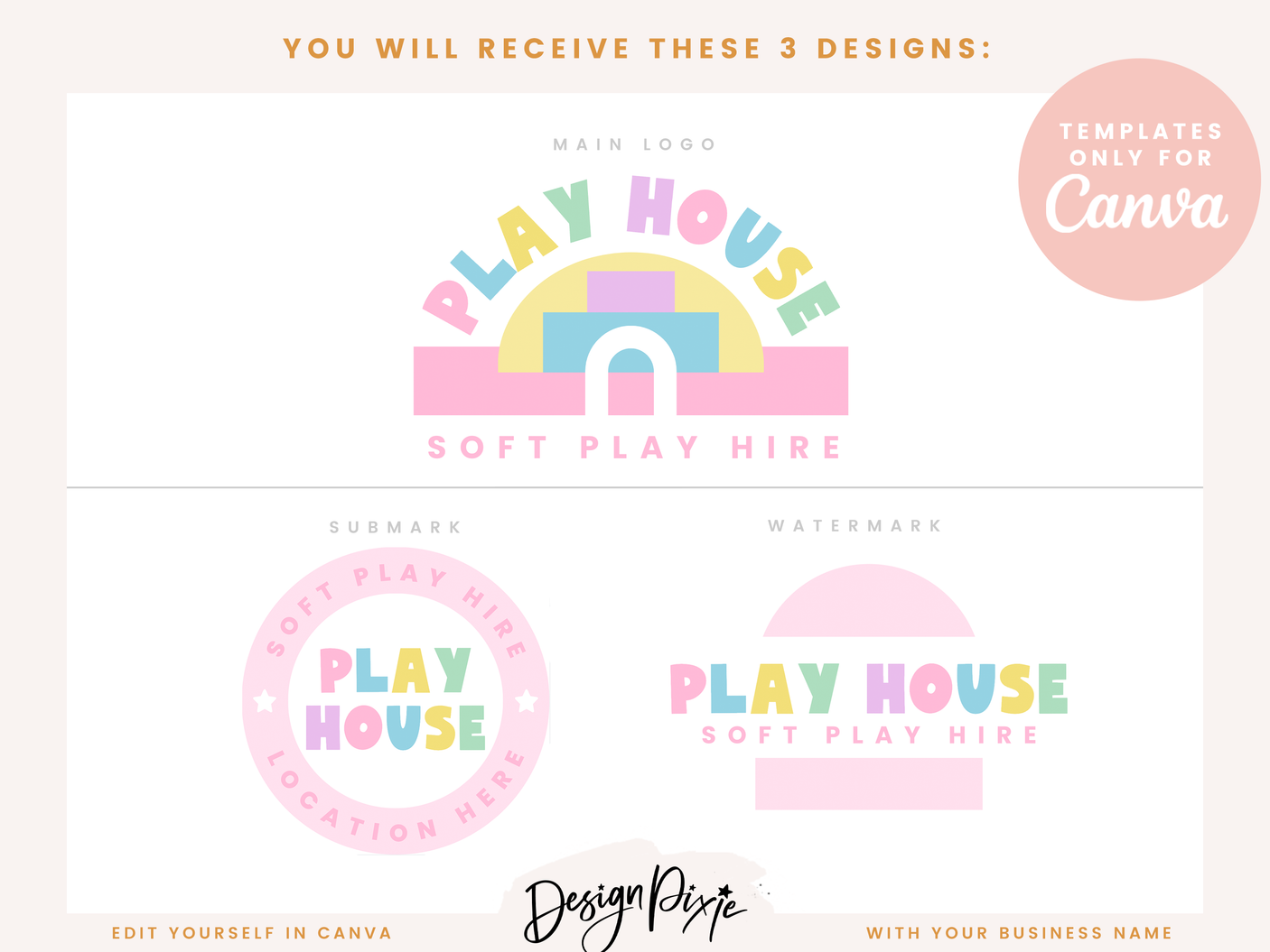 Bounce House Logo Design Template