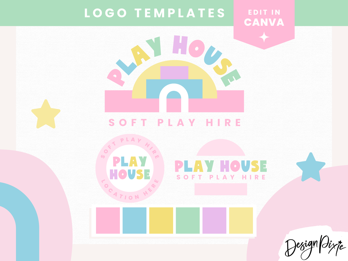 Bounce House Logo Design Template