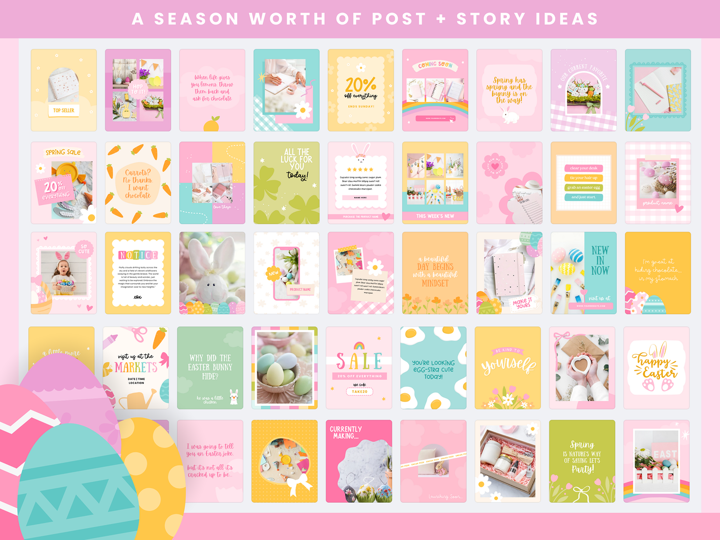 Spring Easter Instagram Templates Bundle