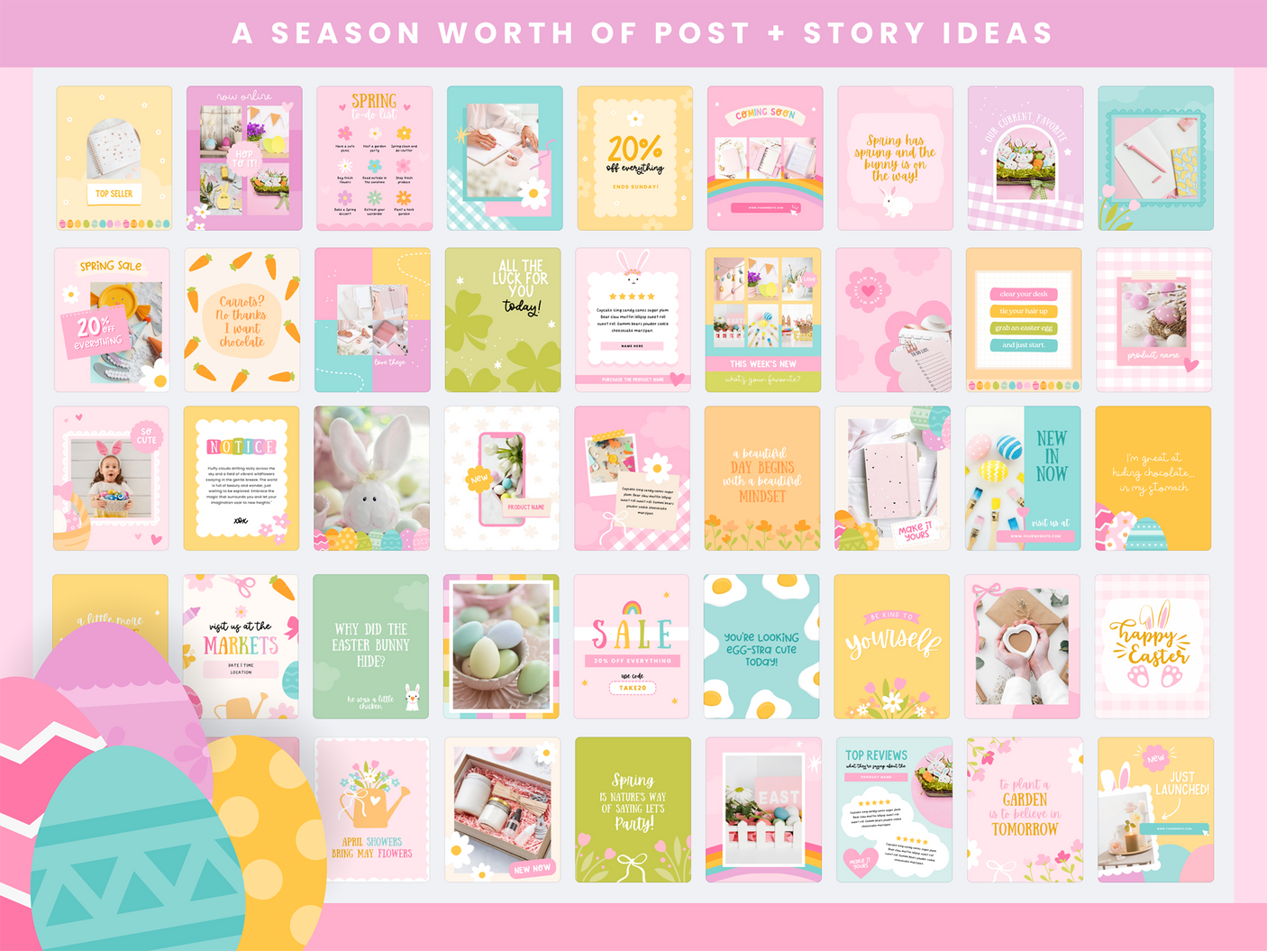 Spring Easter Instagram Templates Bundle
