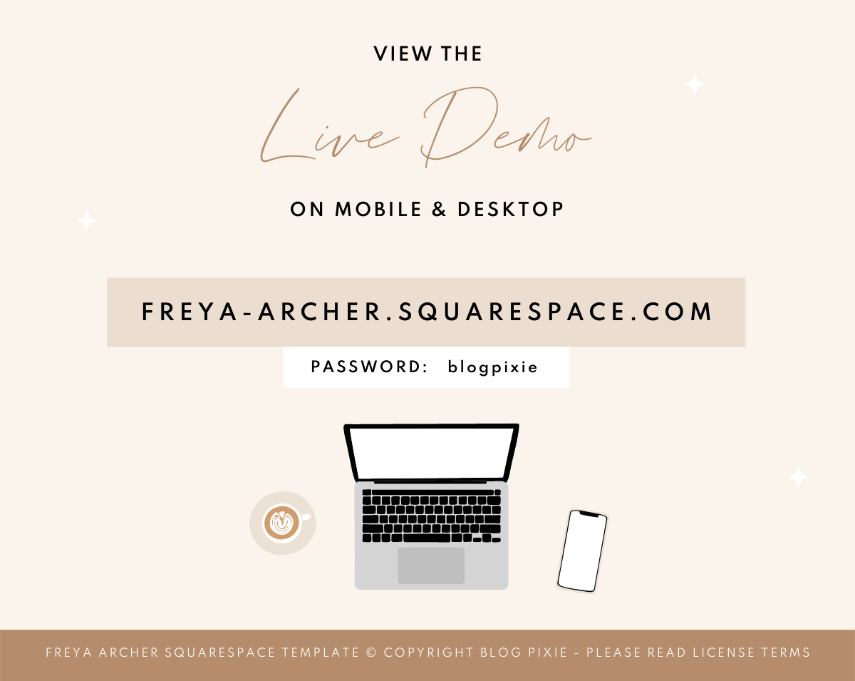 Freya Archer Squarespace Template - Design Pixie