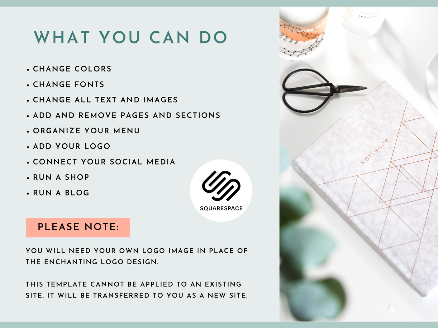 Enchanting Squarespace Template - Design Pixie