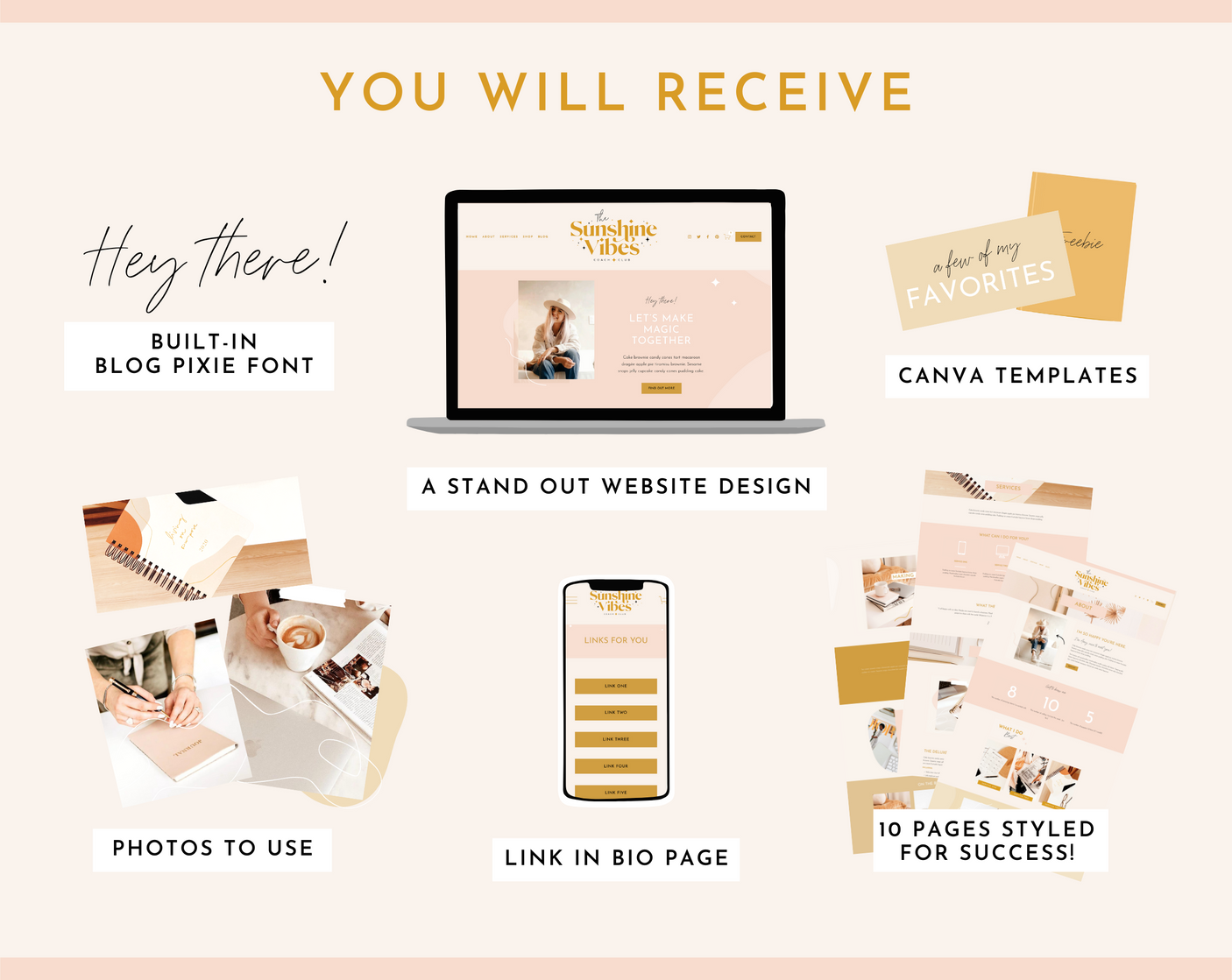 Sunshine Vibes Squarespace Template - Design Pixie