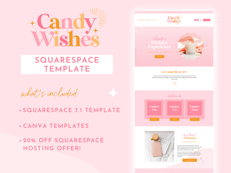 Candy Wishes Squarespace Template - Design Pixie