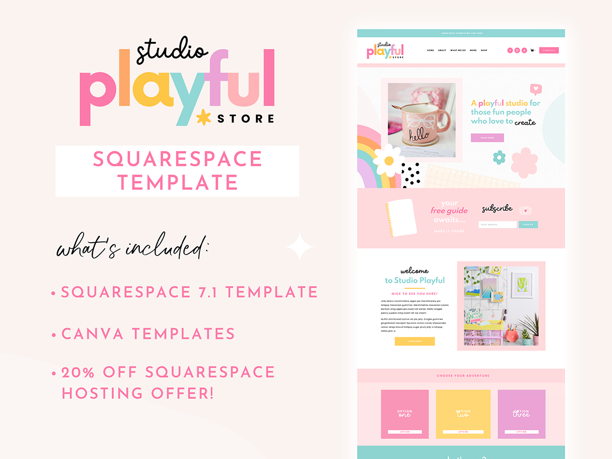 Playful Squarespace Template - Design Pixie