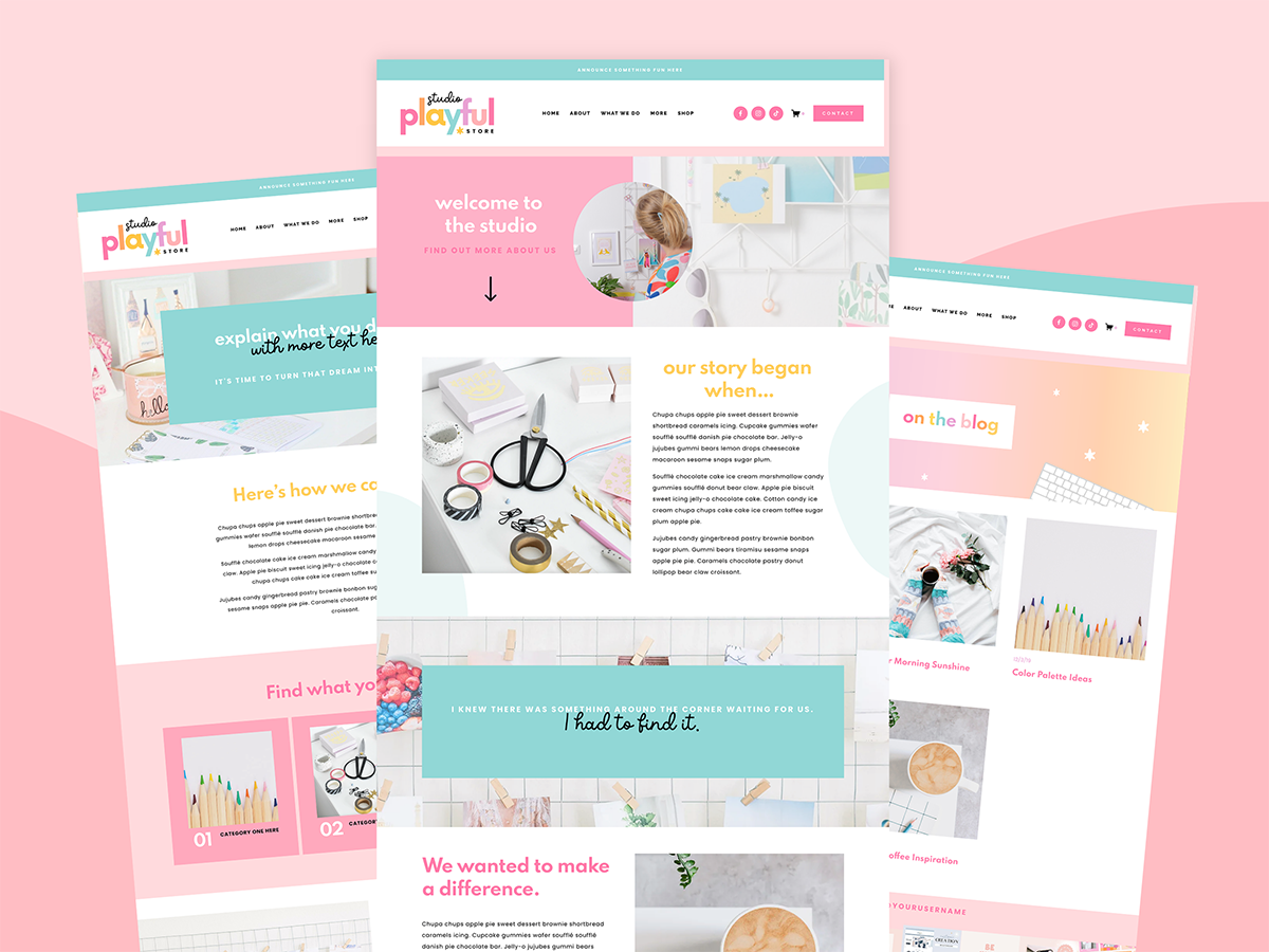 Playful Squarespace Template - Design Pixie