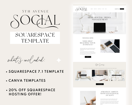 5th Avenue Social Squarespace Template