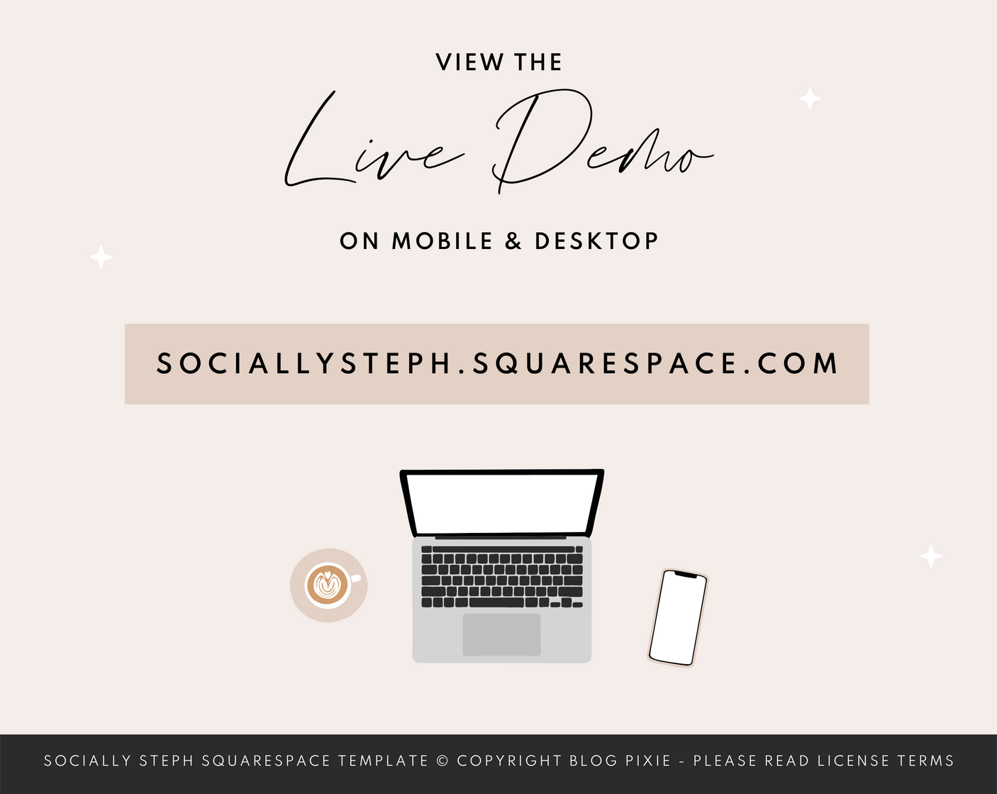 Socially Steph Squarespace Template - Design Pixie