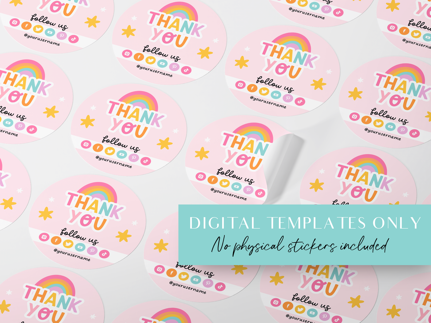 Rainbow Sticker Label Templates - Design Pixie