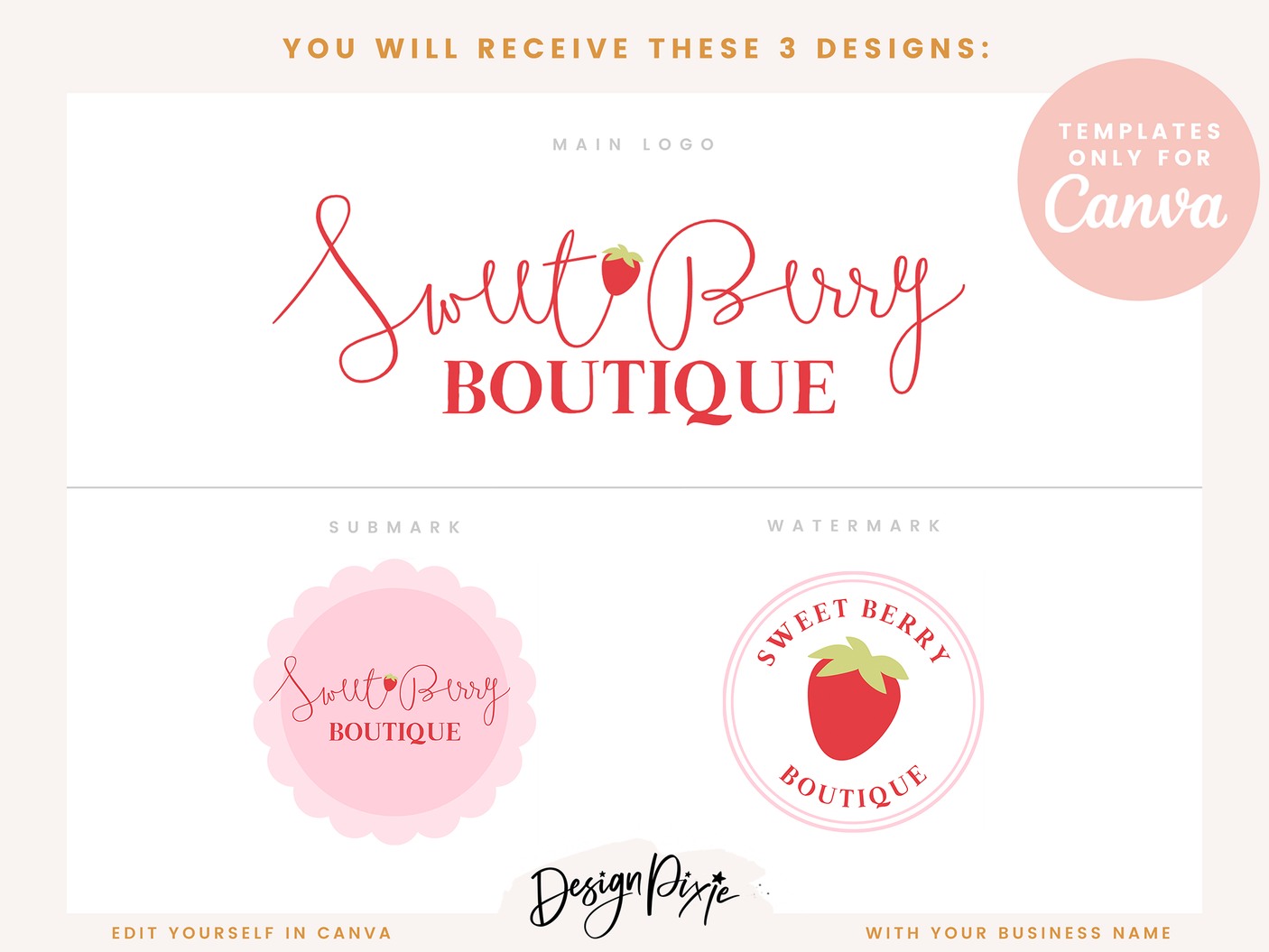 Strawberry Logo Design Template