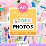 Colorful teacher stock photos for educators, classroom decor and TPT sellers