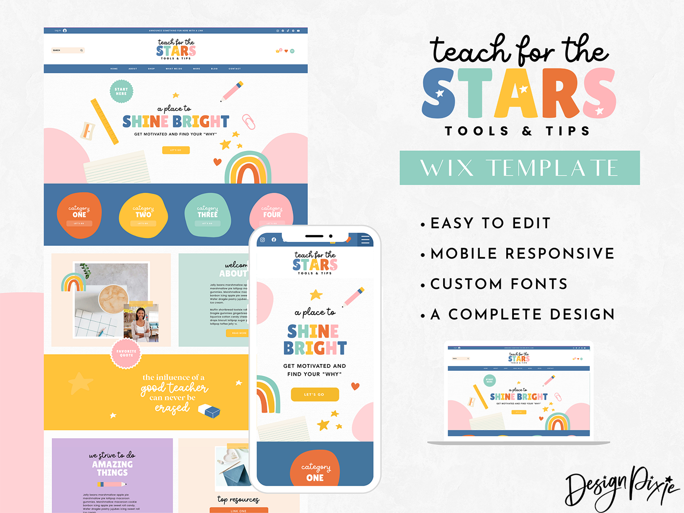Teacher Website Template for Wix – Design Pixie teacher-website-template-for-wix-design-pixie