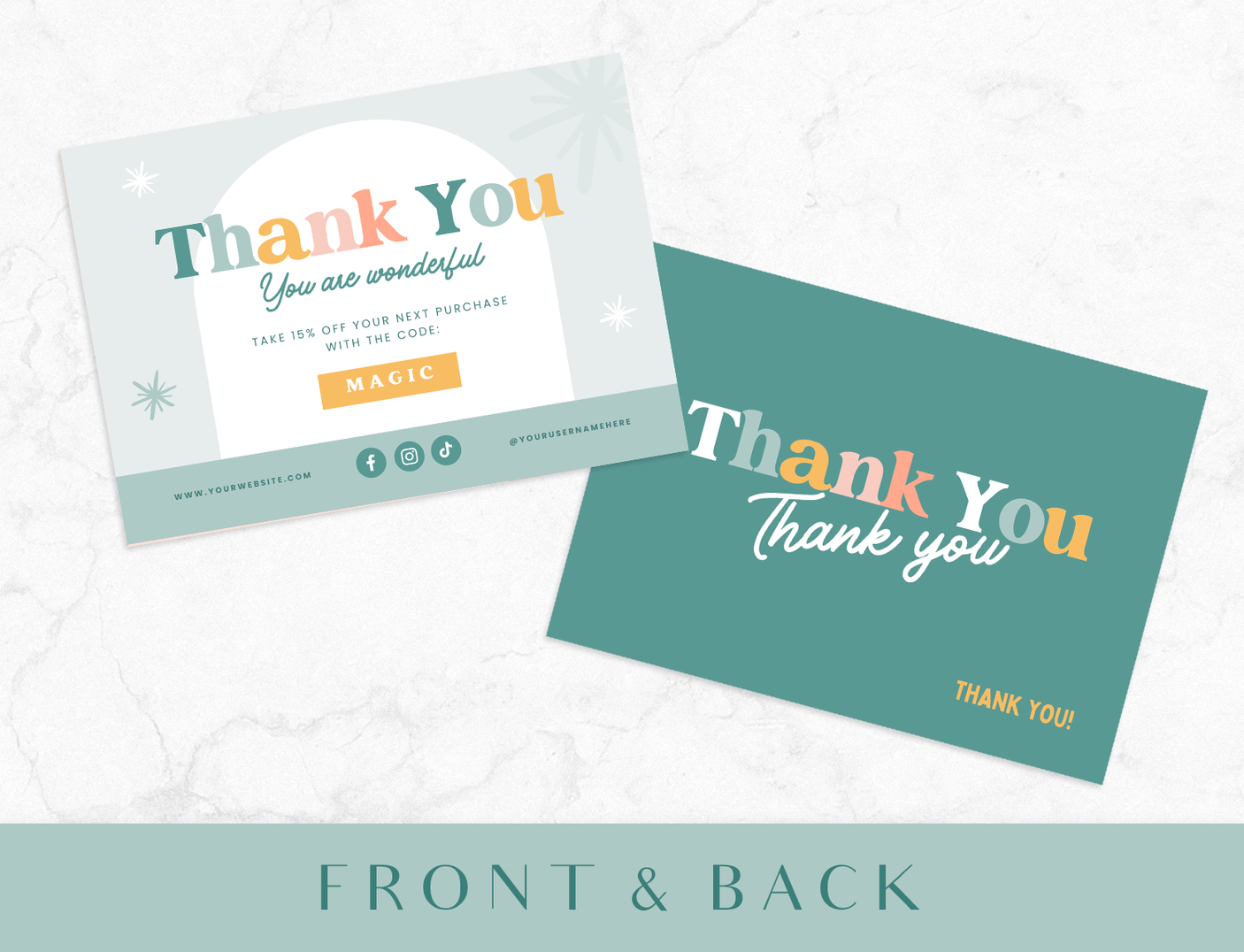 Enchanting Thank You Card Template - Design Pixie