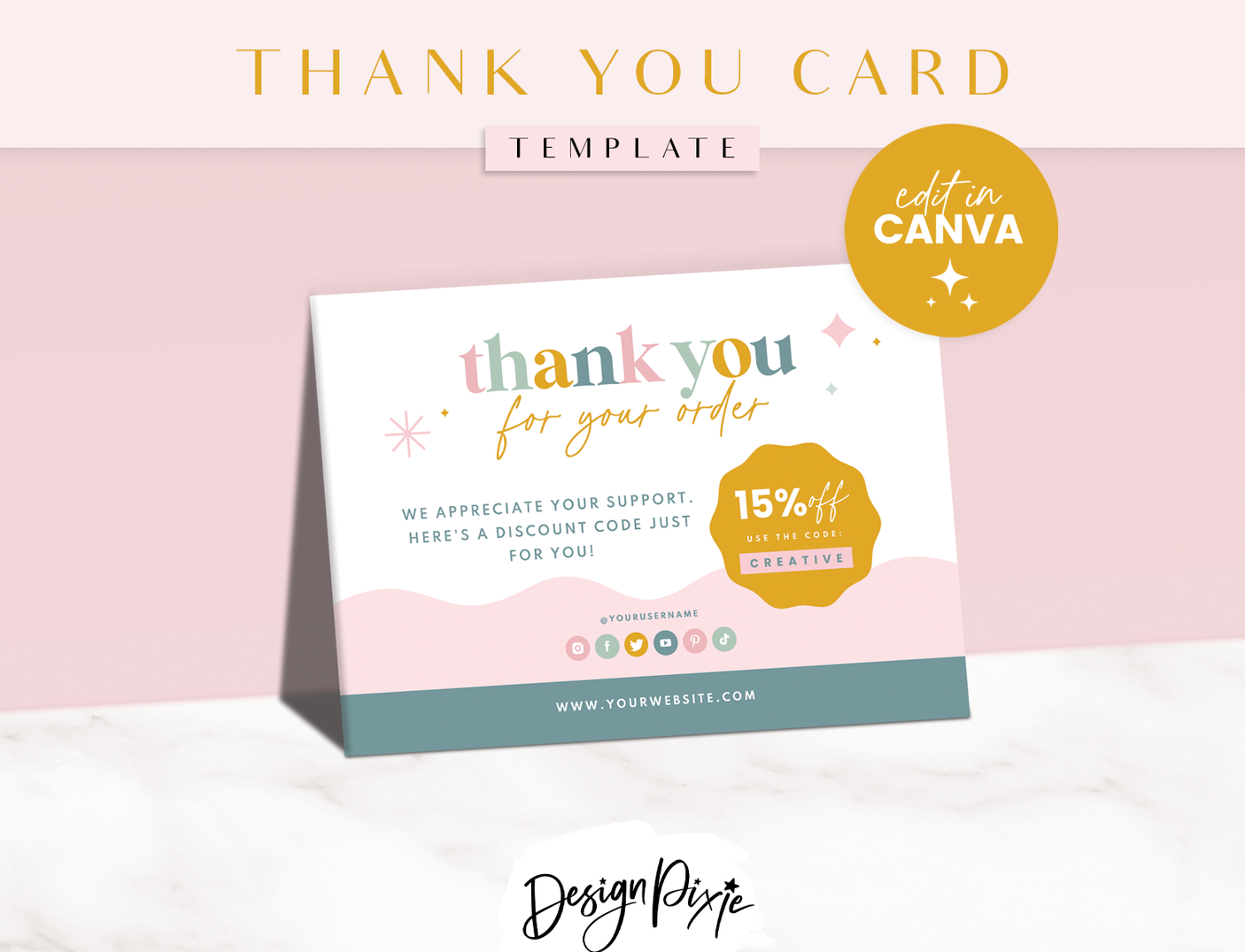 Pastel Thank You Card Template - Design Pixie