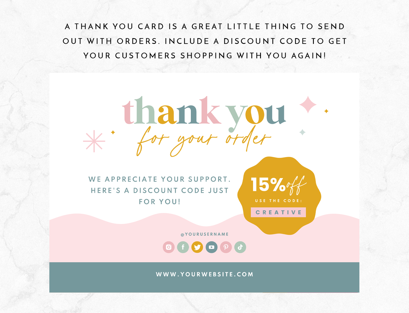 Pastel Thank You Card Template - Design Pixie