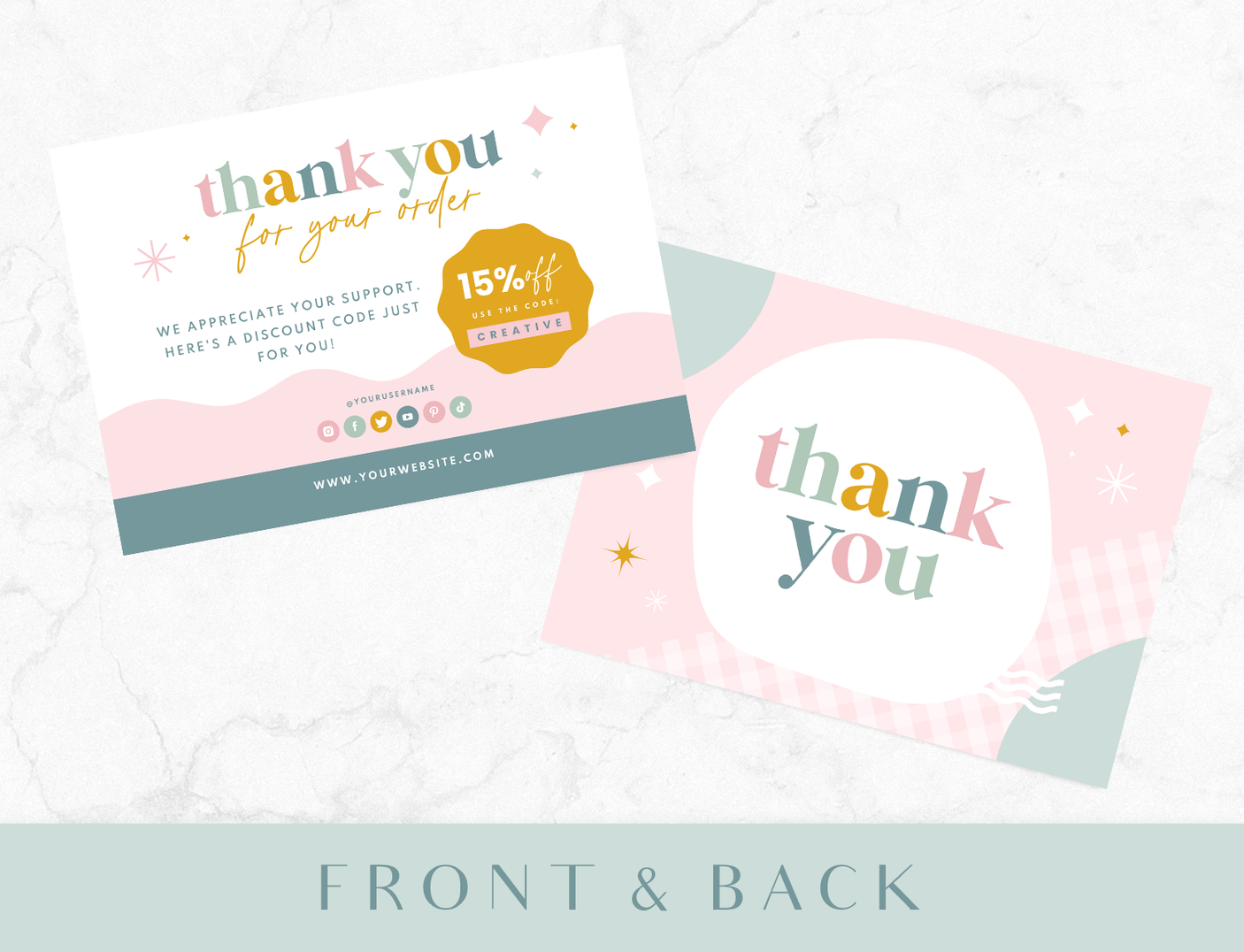 Pastel Thank You Card Template - Design Pixie