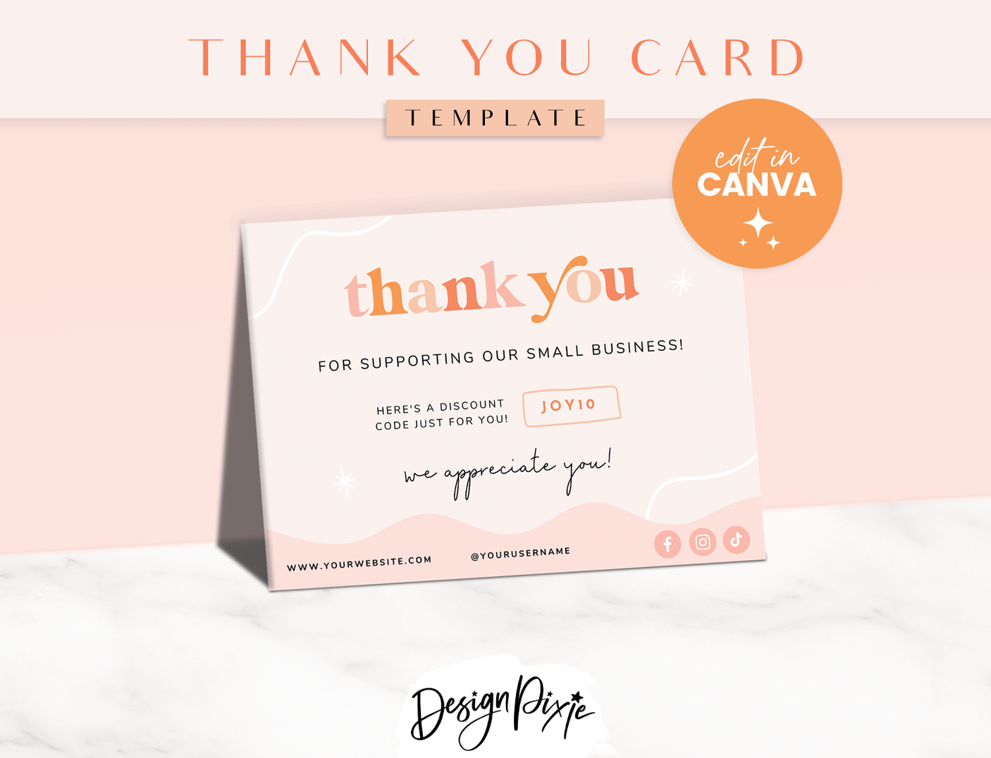 Studio Joy Thank You Card Template - Design Pixie