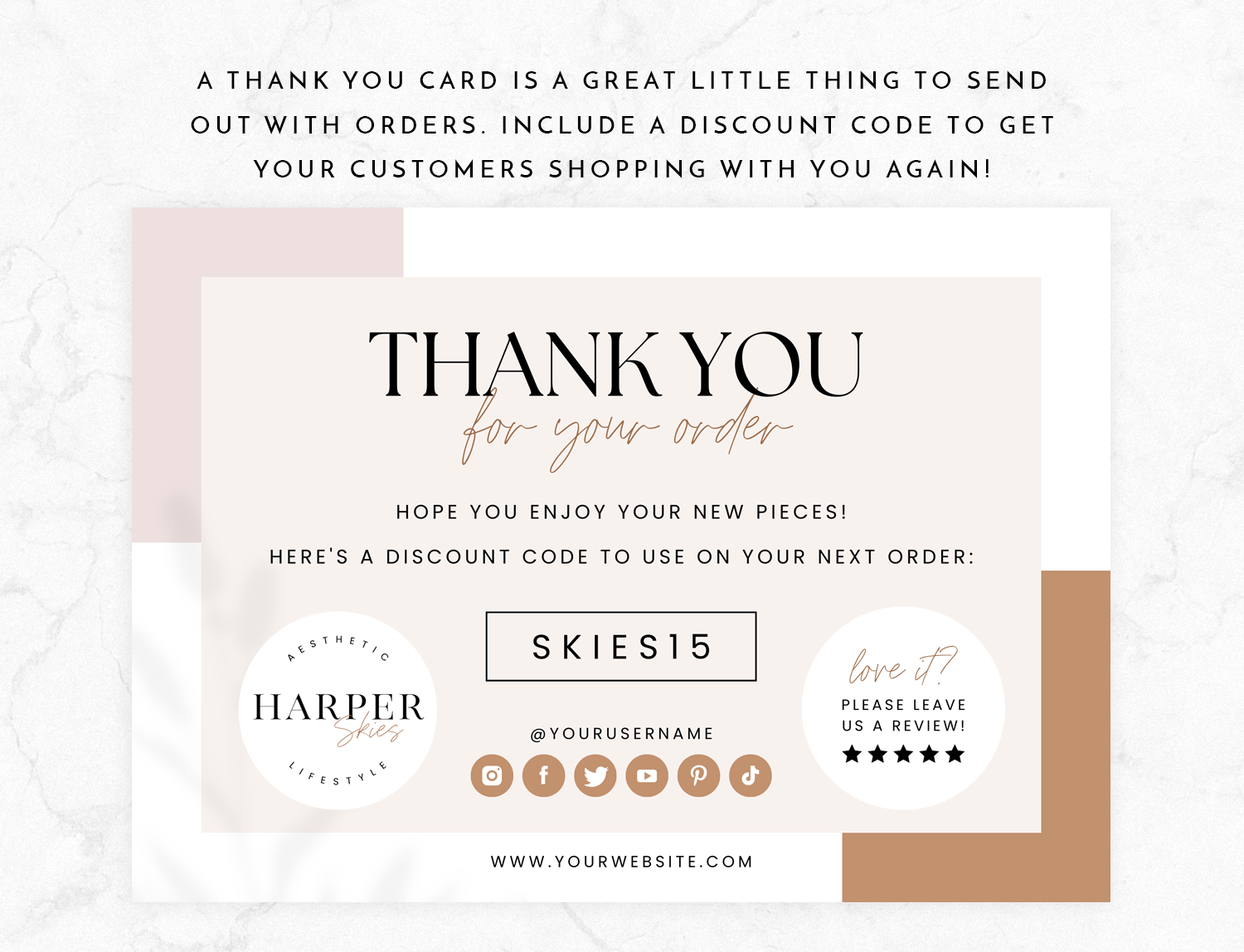 minimal neutral thank you card template – design pixie