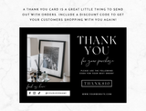 Luxe Black Thank You Card Template - Design Pixie