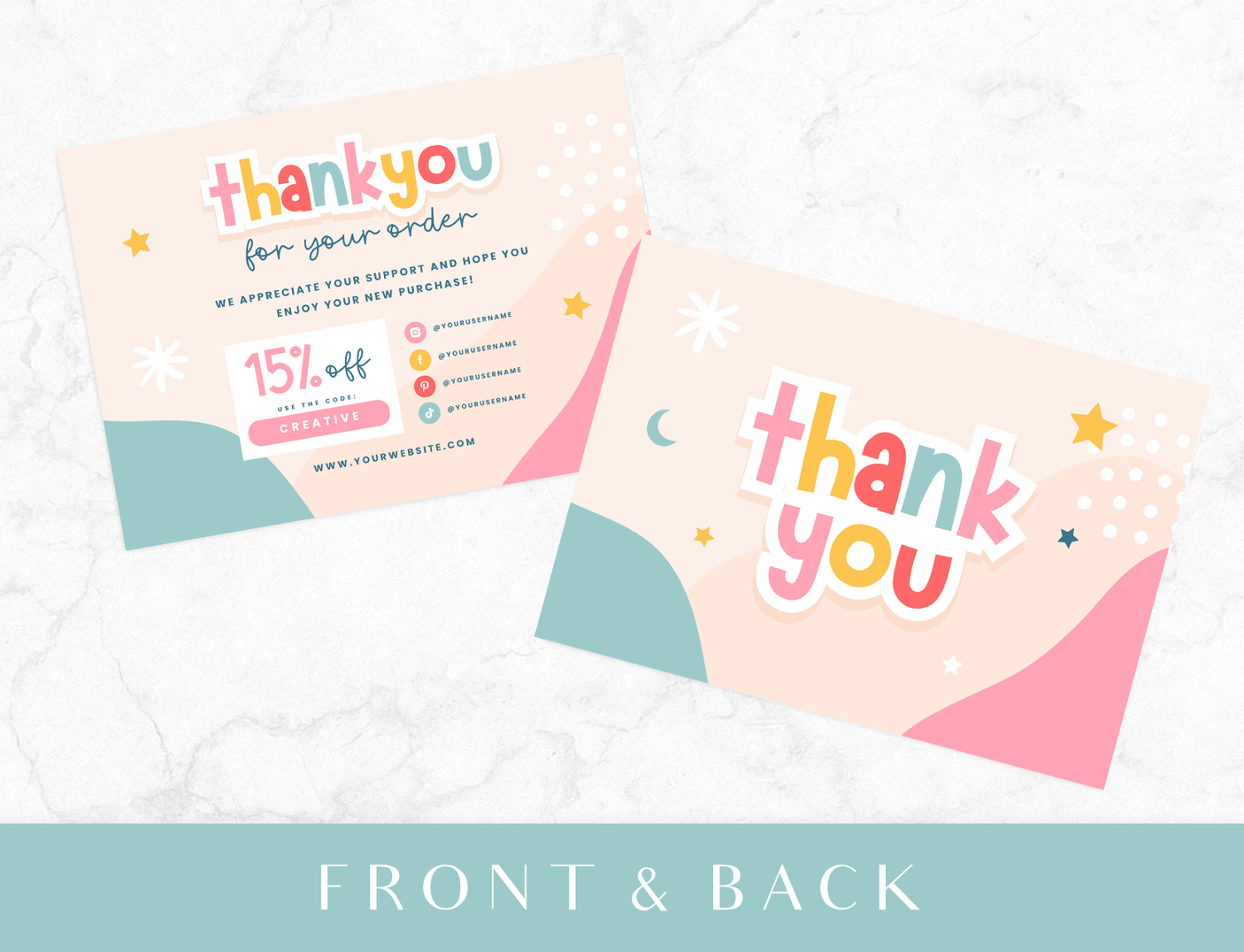 Thank You Card Template - Creation Club - Design Pixie