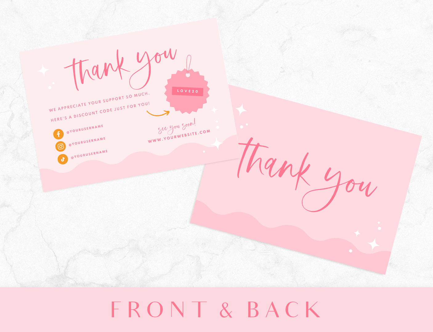 Pink Thank You Card Template - Design Pixie