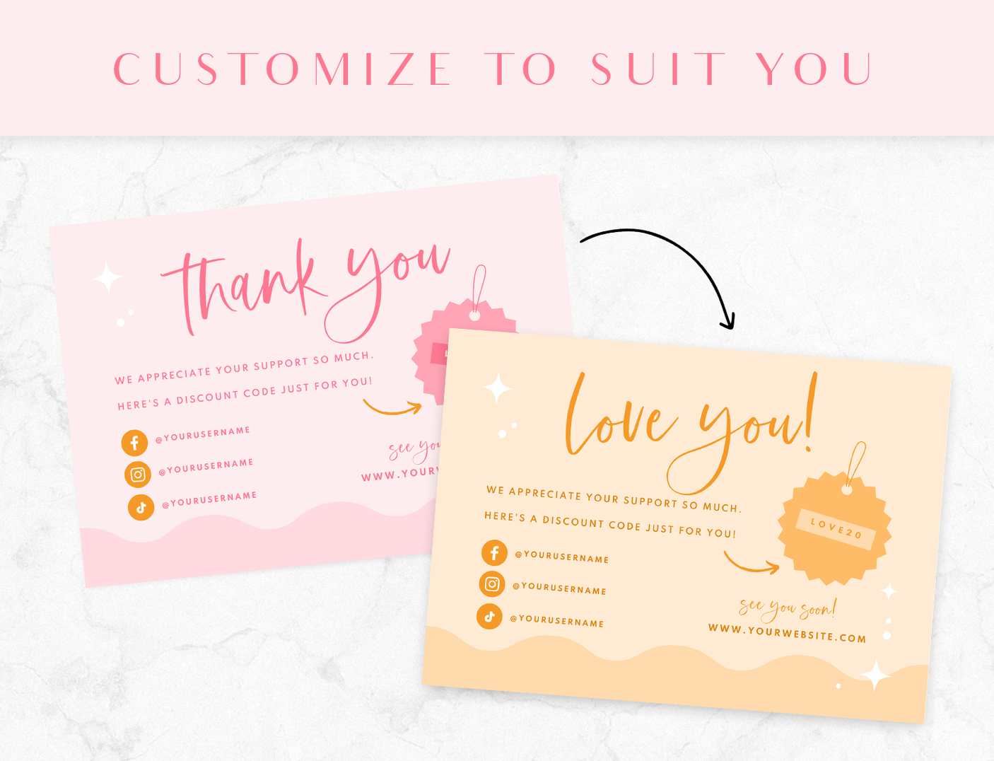 Pink Thank You Card Template - Design Pixie