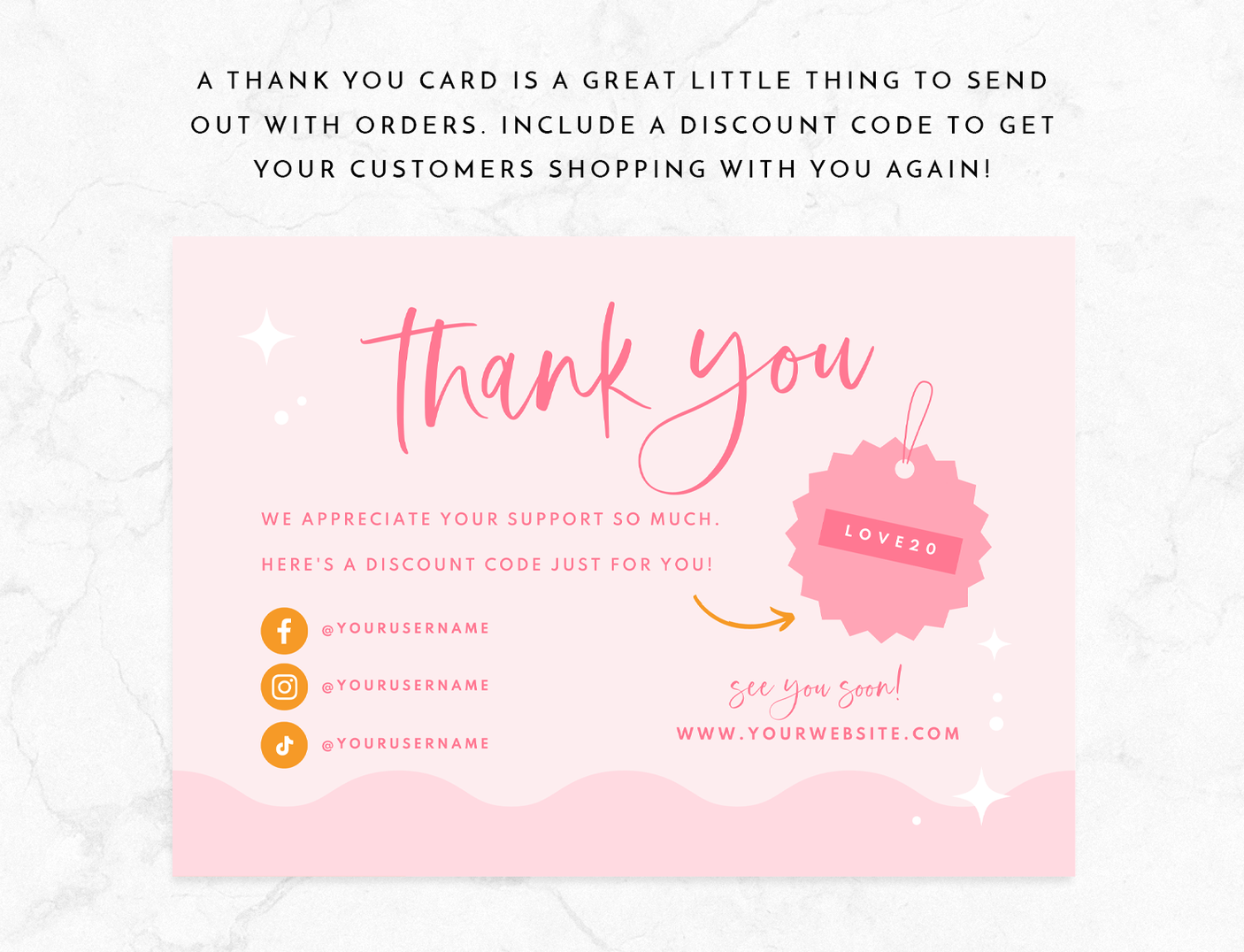 Pink Thank You Card Template - Design Pixie