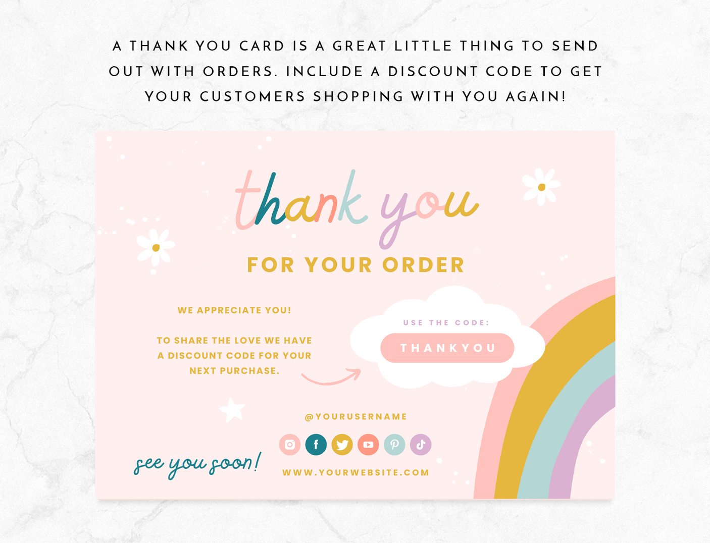 Shine Sista Thank You Card Template - Design Pixie