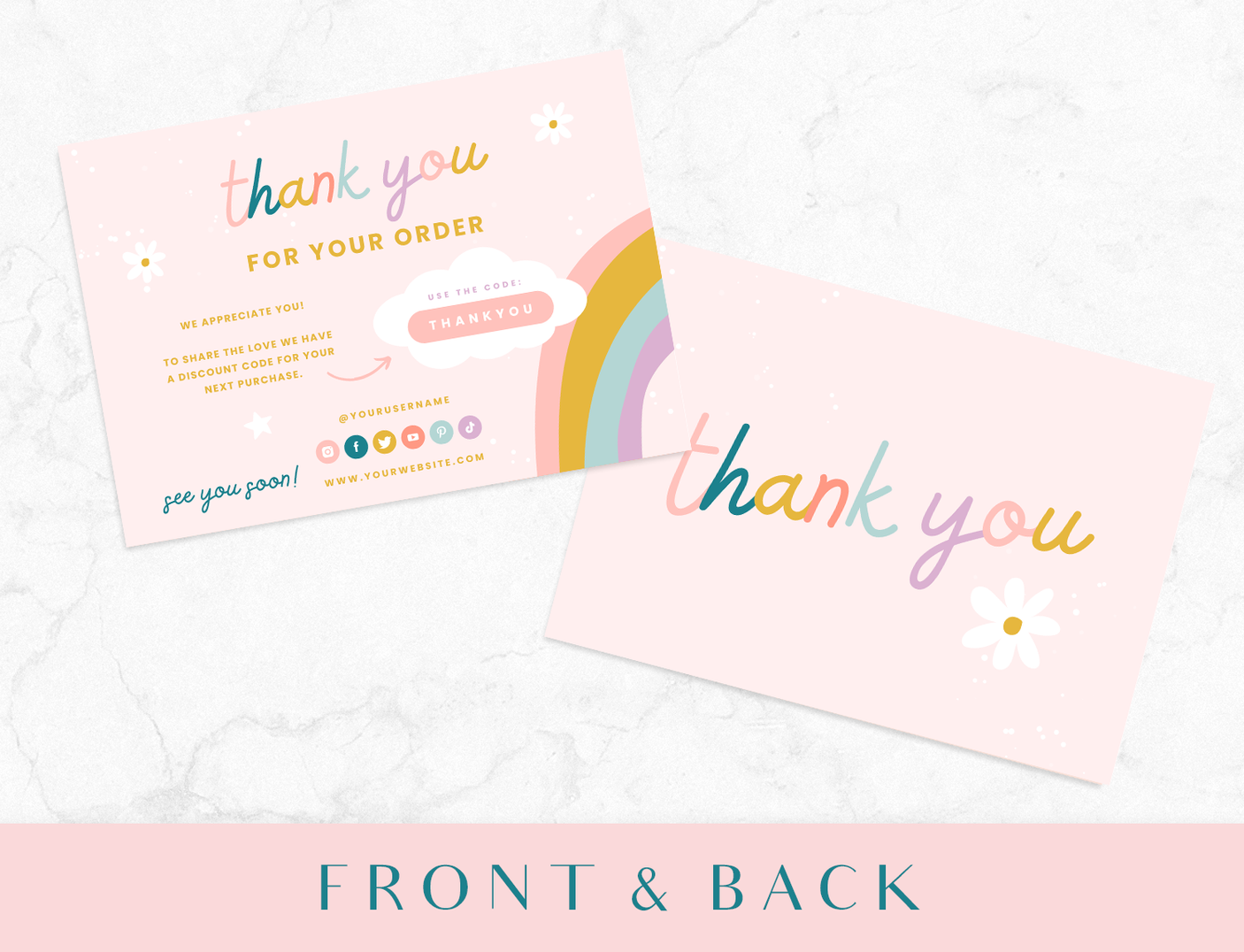 Shine Sista Thank You Card Template - Design Pixie