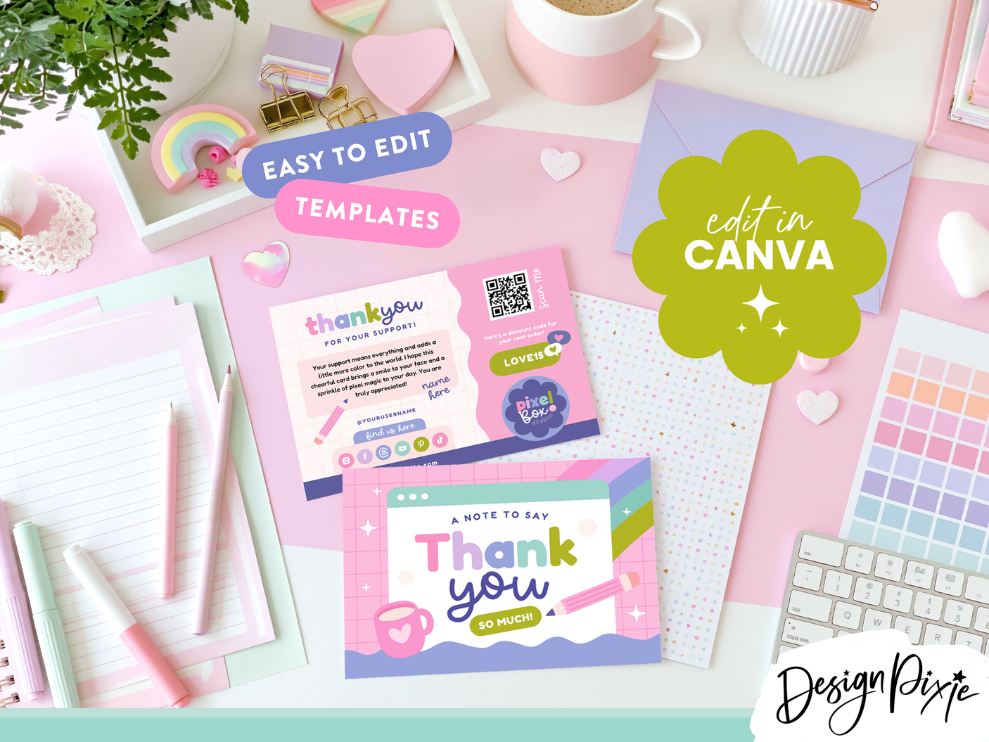 Colorful Creative Thank You Card