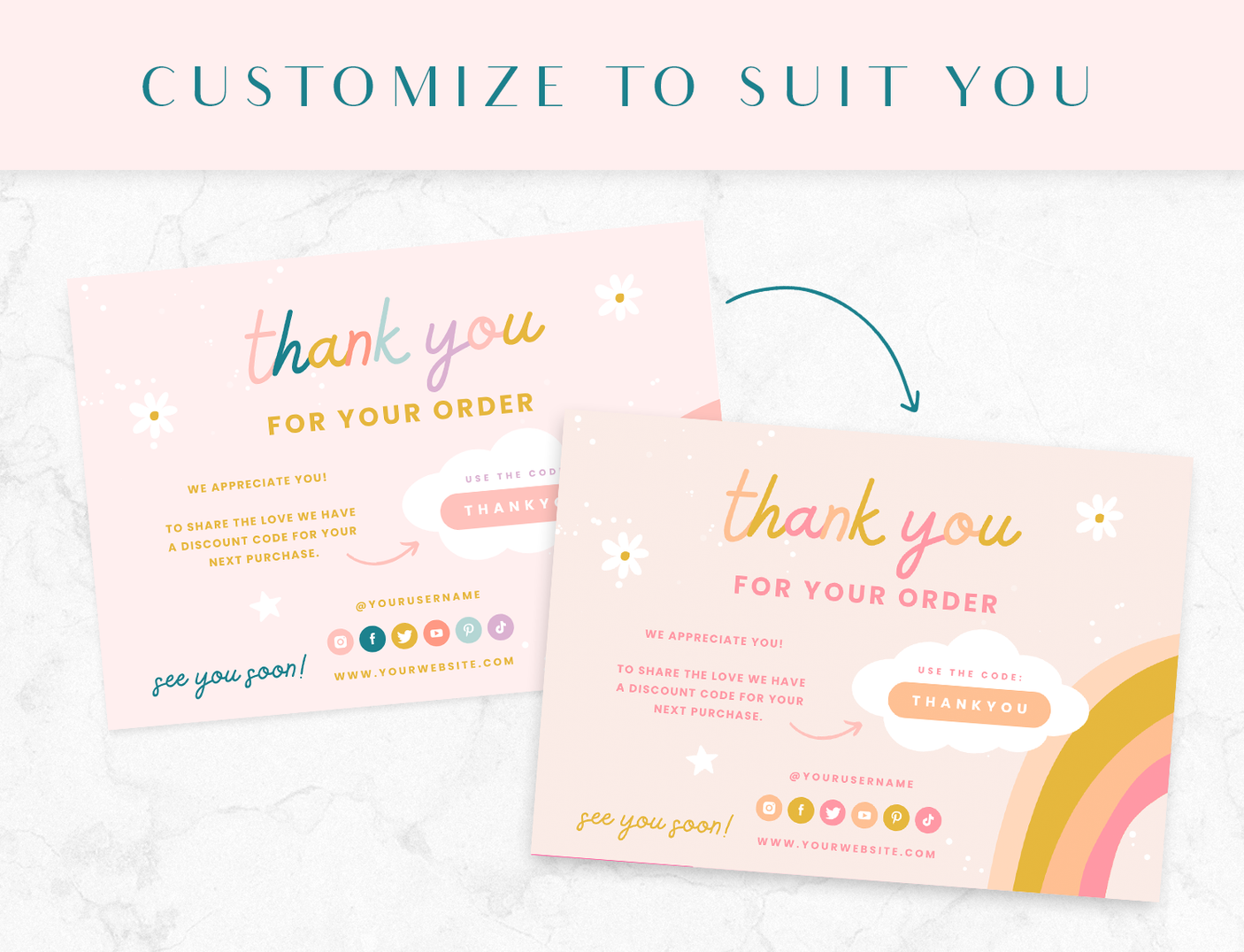 Shine Sista Thank You Card Template - Design Pixie