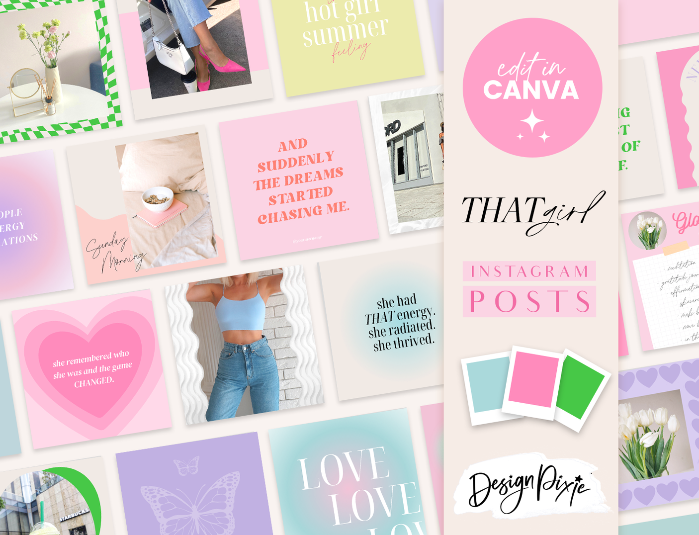 That Girl Instagram Post Templates - Design Pixie