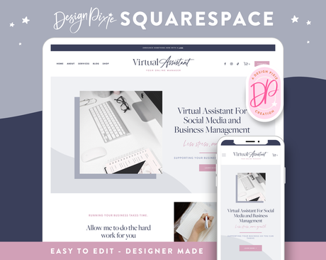 Squarespace website template for virtual assistant