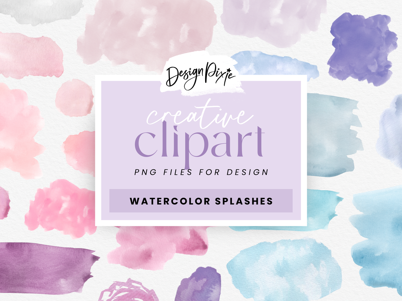 Watercolor Splashes PNG Clipart - Design Pixie