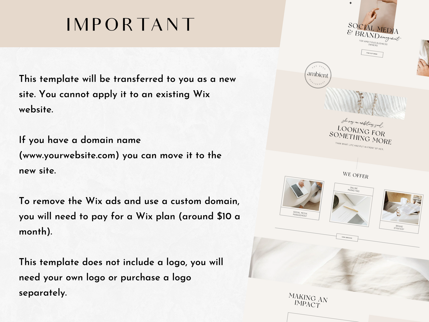 Ambient Wix Template - Design Pixie