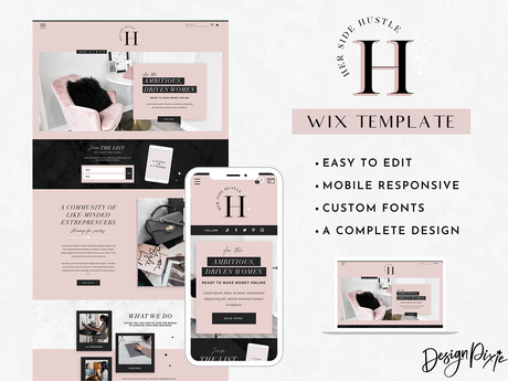 Her Side Hustle Wix Template - Design Pixie